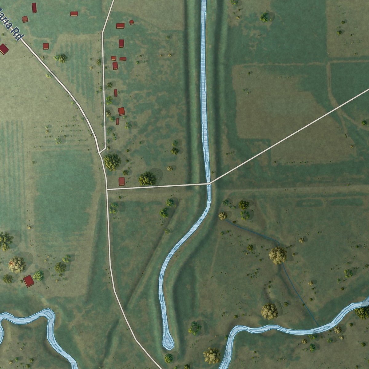 Second close-up of the map of Bixby, Texas print showing more streets and buildings