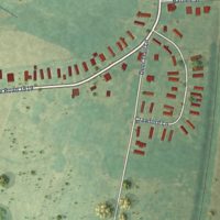 Second close-up of the map of Black Creek, North Carolina print showing more streets and buildings