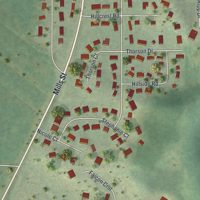 Second close-up of the map of Black Earth, Wisconsin print showing more streets and buildings