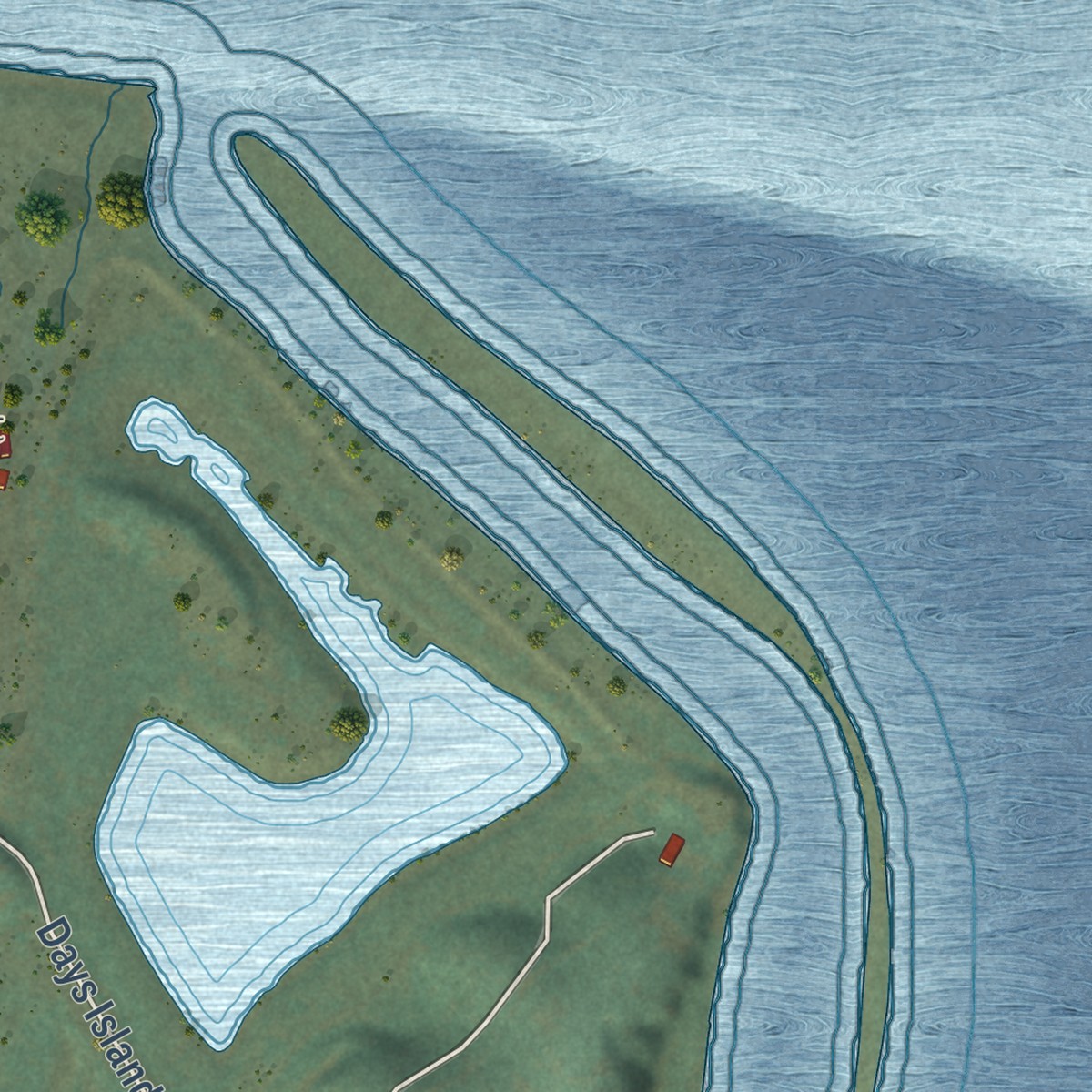 Second close-up of the map of Black Point-Green Point, California print showing more streets and buildings