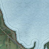 Second close-up of the map of Black Wolf, Wisconsin print showing more streets and buildings