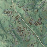 Second close-up of the map of Blackburn, North Carolina print showing more streets and buildings