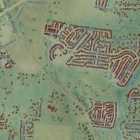 Second close-up of the map of Blackman, Tennessee print showing more streets and buildings