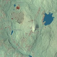 Close-up of the map of Blackstone, Massachusetts print showing terrain and local geography
