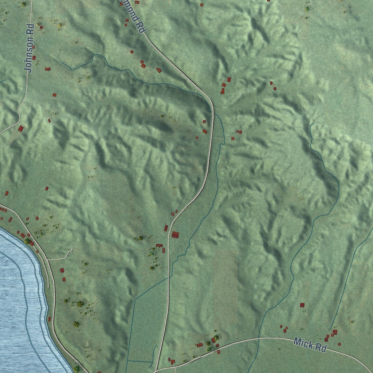Second close-up of the map of Blaine, Michigan print showing more streets and buildings