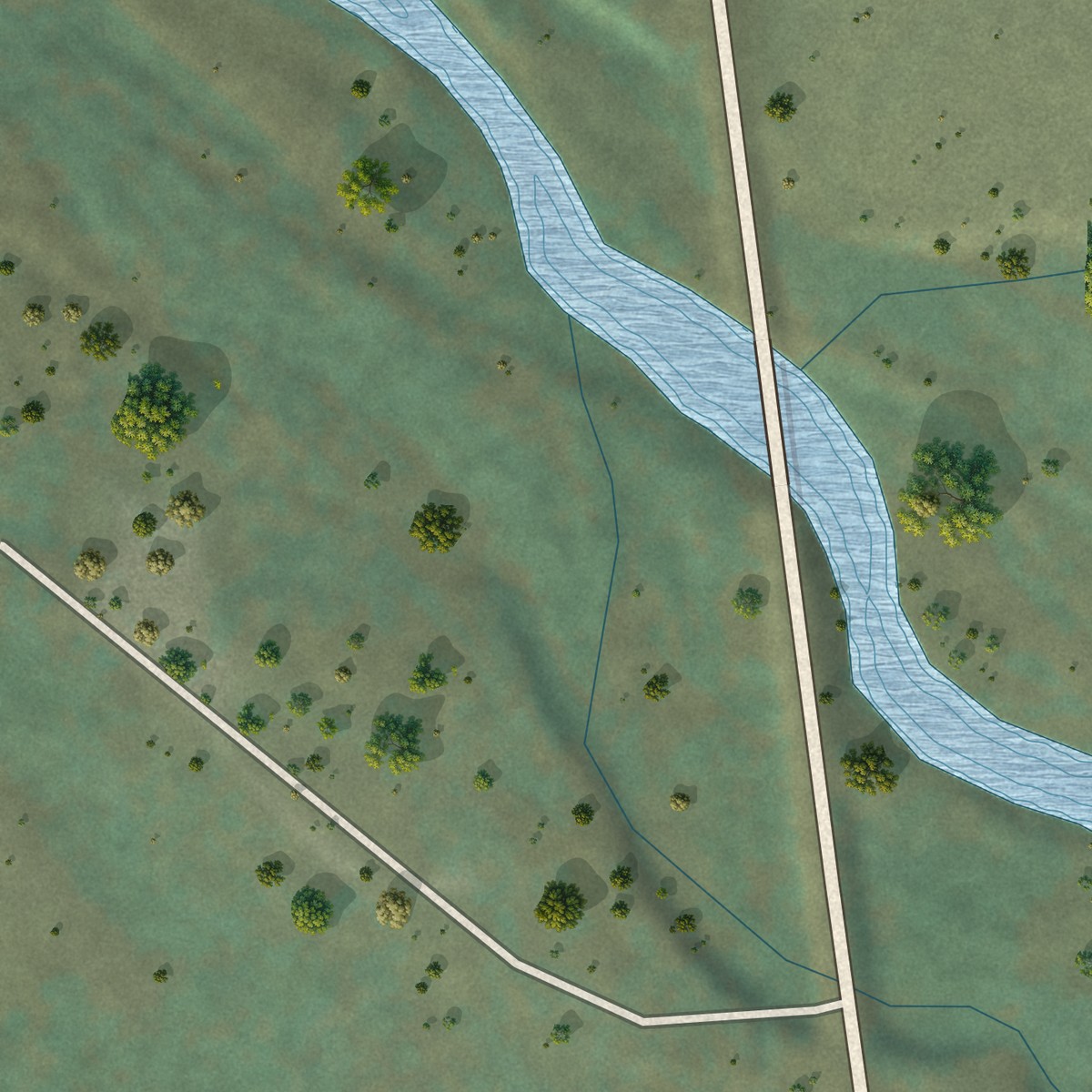 Second close-up of the map of Blairsden, California print showing more streets and buildings