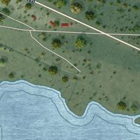 Second close-up of the map of Blanchard, Idaho print showing more streets and buildings