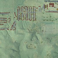 Second close-up of the map of Blanchard, Louisiana print showing more streets and buildings