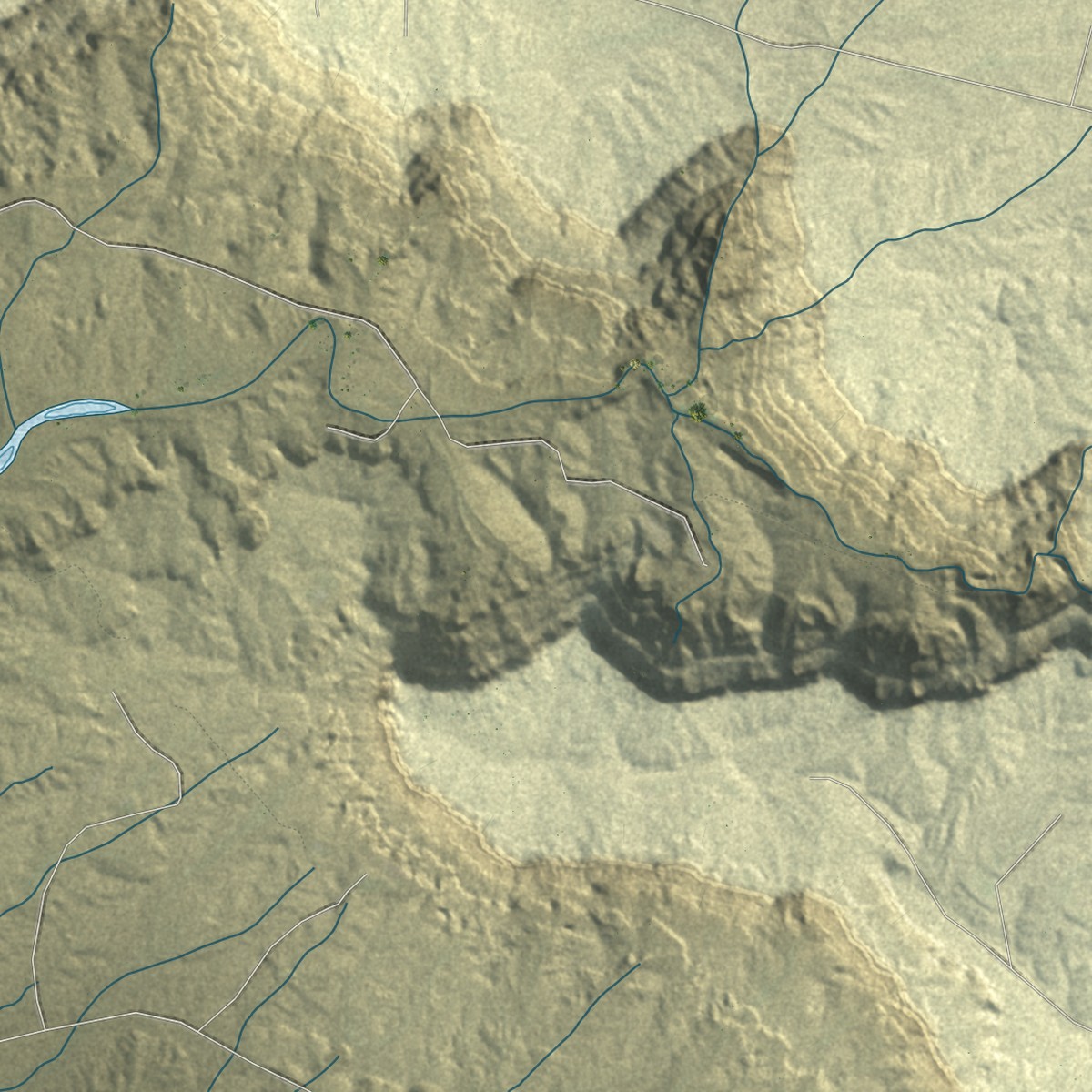 Second close-up of the map of Blanco, New Mexico print showing more streets and buildings