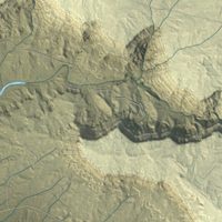 Second close-up of the map of Blanco, New Mexico print showing more streets and buildings
