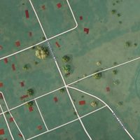 Second close-up of the map of Blanco, Oklahoma print showing more streets and buildings