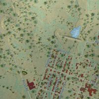 Second close-up of the map of Blanco, Texas print showing more streets and buildings