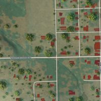 Second close-up of the map of Blanket, Texas print showing more streets and buildings