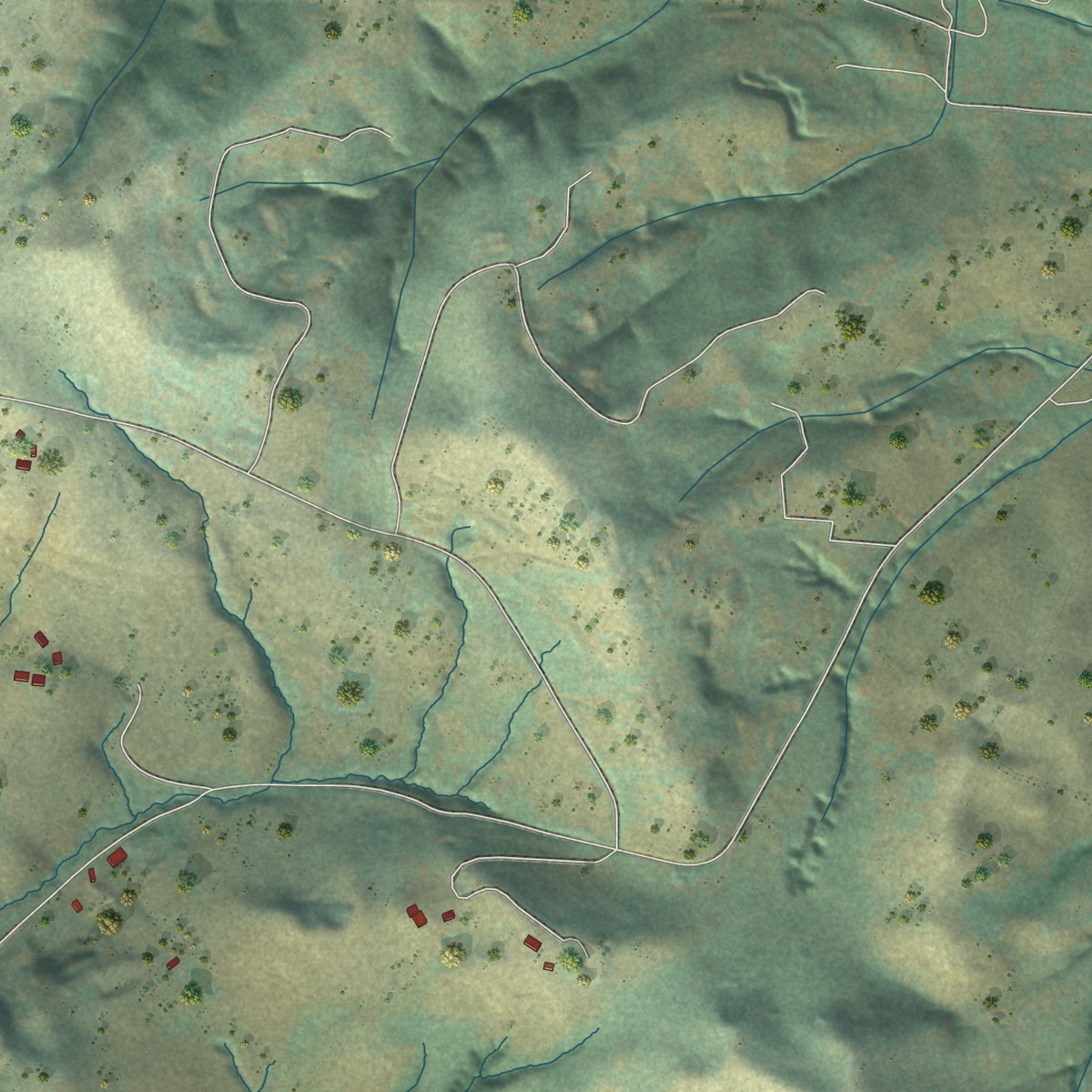 Second close-up of the map of Bloomfield, California print showing more streets and buildings