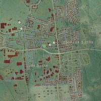 Second close-up of the map of Bloomfield, Connecticut print showing more streets and buildings