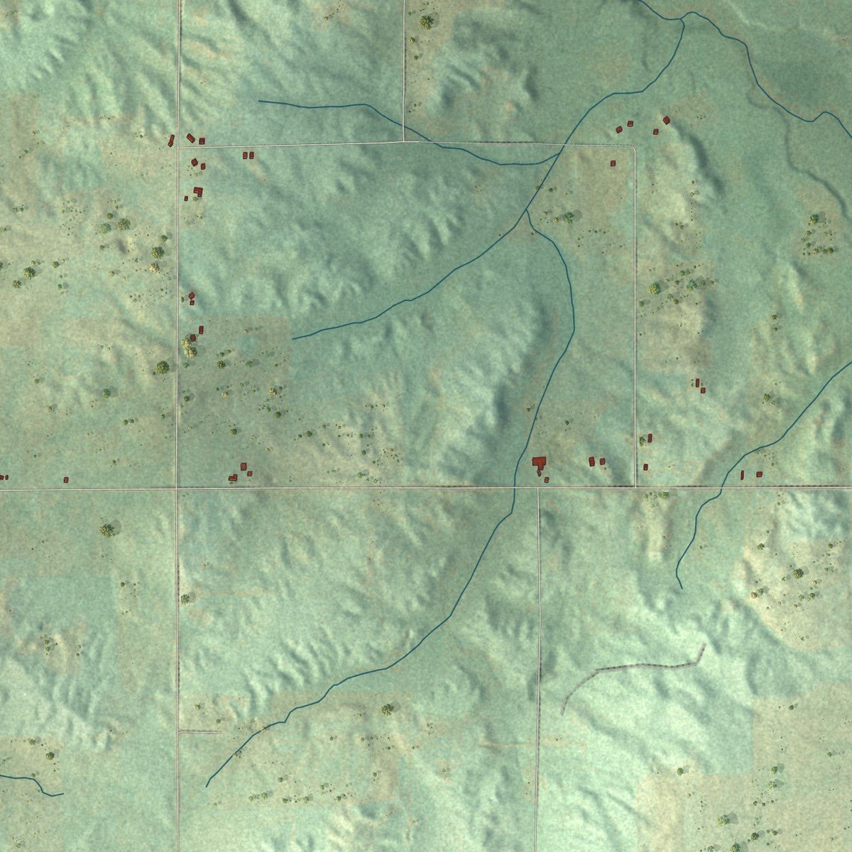 Second close-up of the map of Bloomfield, Missaukee County, Michigan print showing more streets and buildings