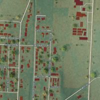 Second close-up of the map of Bloomfield, Missouri print showing more streets and buildings