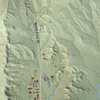 Second close-up of the map of Bloomfield, New Mexico print showing more streets and buildings