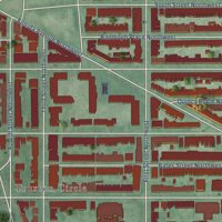 Second close-up of the map of Bloomingdale, District of Columbia print showing more streets and buildings