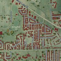 Second close-up of the map of Bloomingdale, Illinois print showing more streets and buildings