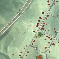 Second close-up of the map of Bloomingdale, Ohio print showing more streets and buildings