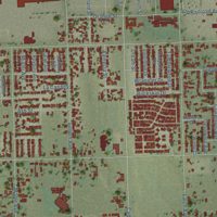 Second close-up of the map of Bloomington, California print showing more streets and buildings
