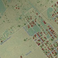 Second close-up of the map of Bloomington, Texas print showing more streets and buildings