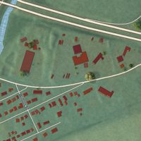 Second close-up of the map of Bloomsbury, New Jersey print showing more streets and buildings