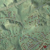 Second close-up of the map of Blountville, Tennessee print showing more streets and buildings