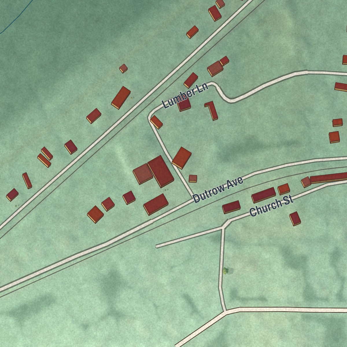 Second close-up of the map of Blue Ridge Summit, Pennsylvania print showing more streets and buildings