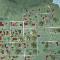 Second close-up of the map of Blue Springs, Nebraska print showing more streets and buildings