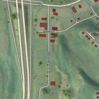 Second close-up of the map of Blue Summit, Missouri print showing more streets and buildings