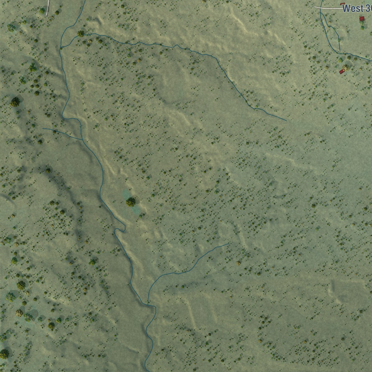 Second close-up of the map of Bluebell, Utah print showing more streets and buildings