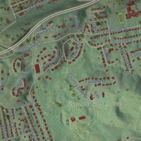 Second close-up of the map of Bluefield, Virginia print showing more streets and buildings