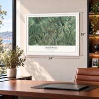 Bluewell, West Virginia map, 18 x 24 inch print in a white frame in a home office