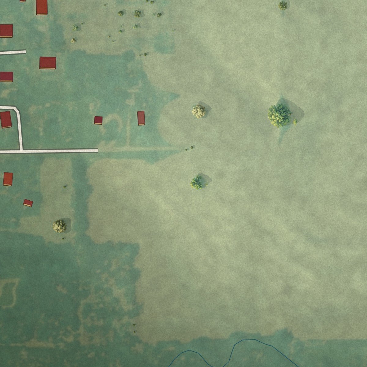 Second close-up of the map of Bluff City, Kansas print showing more streets and buildings