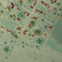 Second close-up of the map of Blum, Texas print showing more streets and buildings