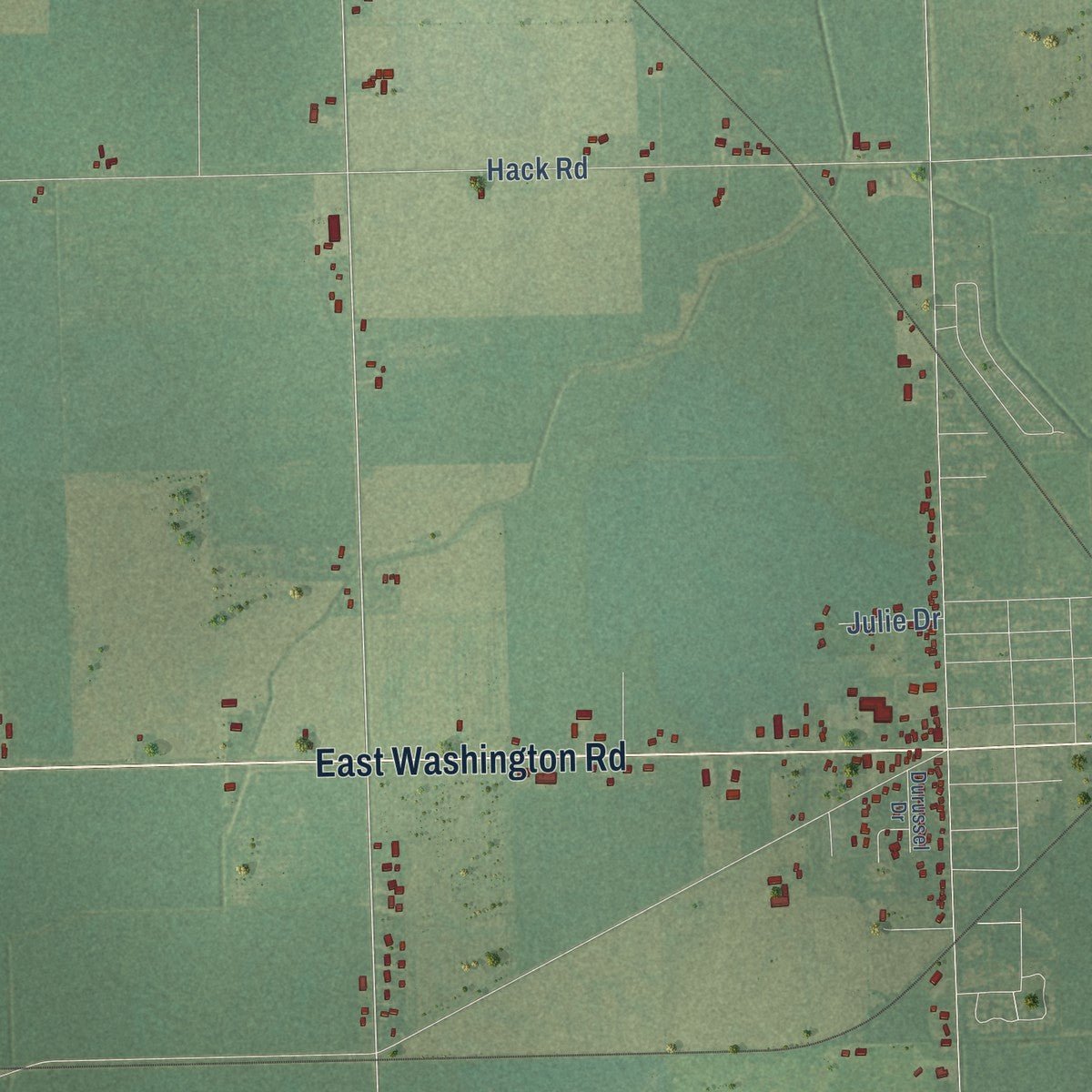 Second close-up of the map of Blumfield, Michigan print showing more streets and buildings