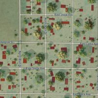 Second close-up of the map of Blunt, South Dakota print showing more streets and buildings