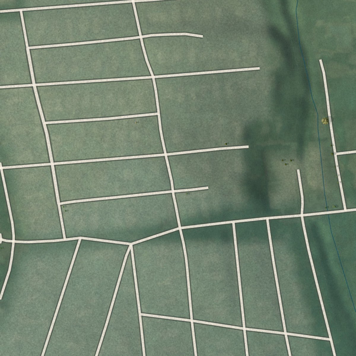 Second close-up of the map of Blythewood, Maryland print showing more streets and buildings