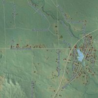 Second close-up of the map of Boardman, Michigan print showing more streets and buildings
