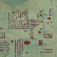 Second close-up of the map of Boardman, Oregon print showing more streets and buildings