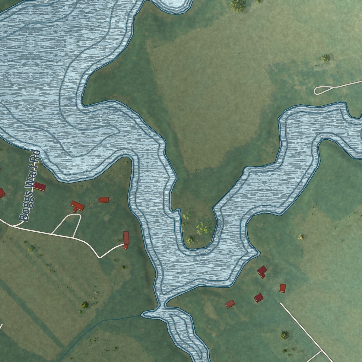 Second close-up of the map of Bobtown, Virginia print showing more streets and buildings
