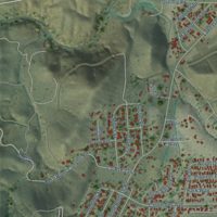 Second close-up of the map of Bodfish, California print showing more streets and buildings