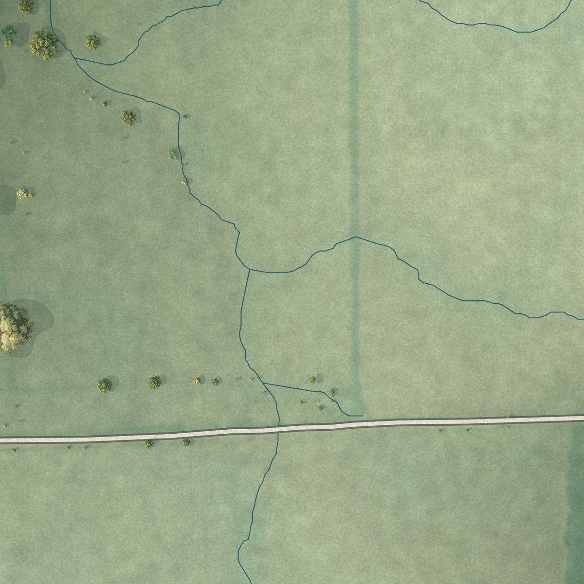 Second close-up of the map of Boggstown, Indiana print showing more streets and buildings