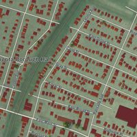 Second close-up of the map of Bogota, New Jersey print showing more streets and buildings