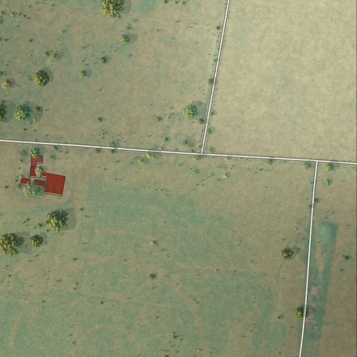 Second close-up of the map of Bogota, Tennessee print showing more streets and buildings