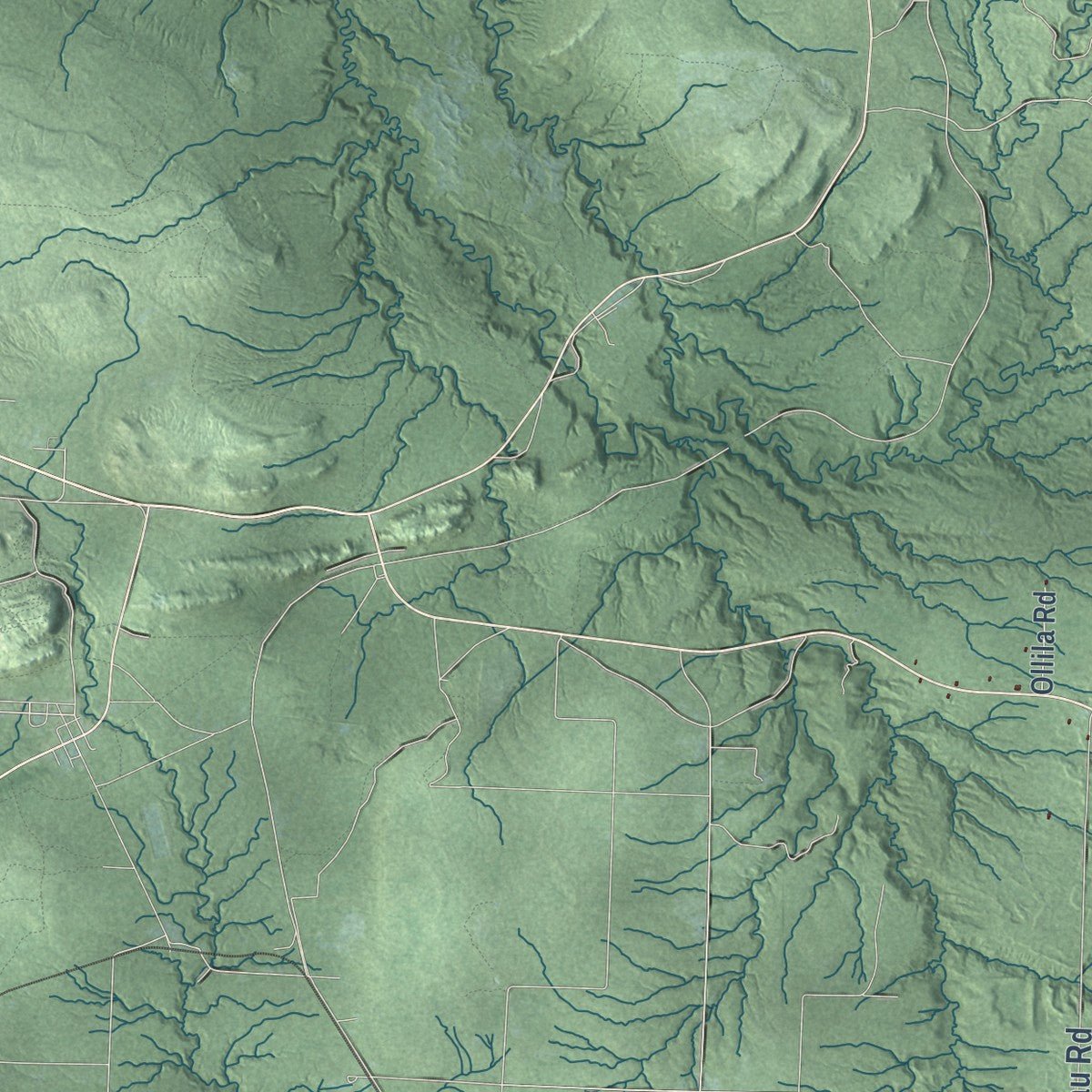 Second close-up of the map of Bohemia, Michigan print showing more streets and buildings