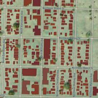 Second close-up of the map of Boise, Oregon print showing more streets and buildings