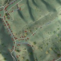 Second close-up of the map of Boissevain, Virginia print showing more streets and buildings